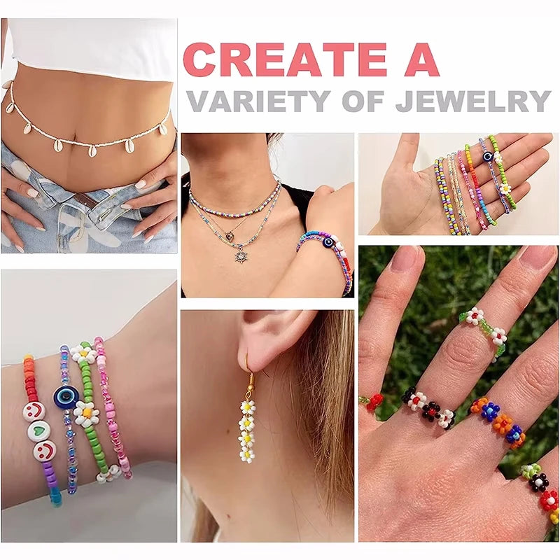3mm Macaroon Color Series Glass Seed Beads Kit With Metal Jewelry Accessories for Jewelry Bracelet Necklace Making DIY 8500PCS Qme