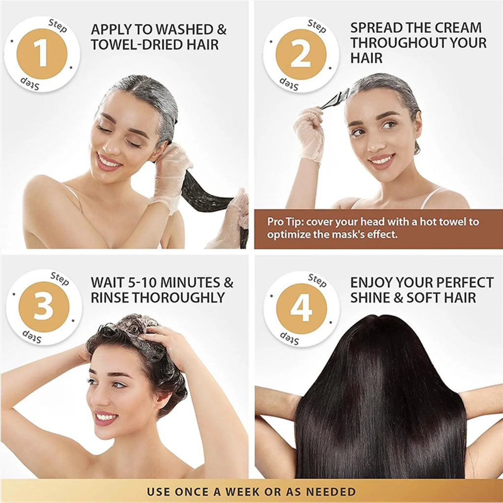 Collagen Keratin Hair Mask Dual Oil Control Moisturizer Conditioner Soft Smooth Frizz Damaged Repair Revitalize Hair Care Qme