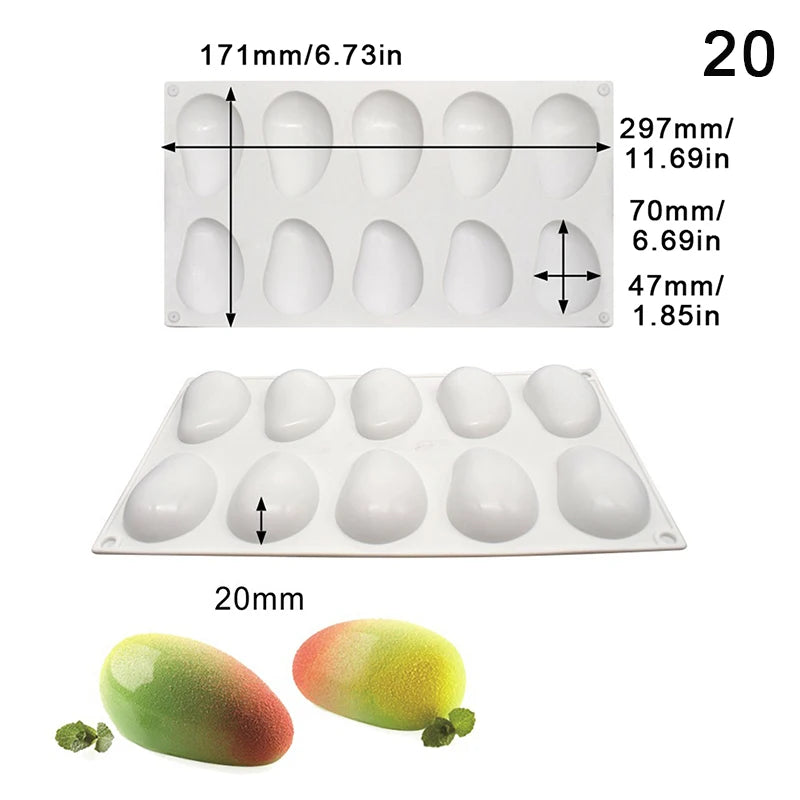 Pineapple Pear Peach Fruit Series Cake Silicone Mold Mango Orange Qme 20