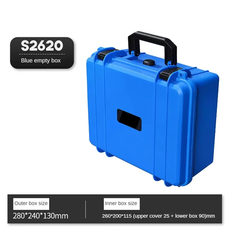 A02F-Portable Suitcase Thicken Plastic Hard Case Equipment Hardware Toolbox Large-Capacity Instrument Box With Sponge Qme