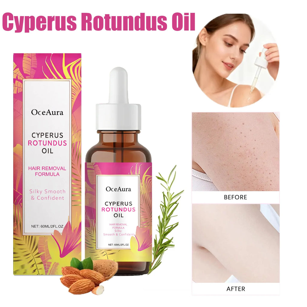 Cyperus Rotundus Oil for Hair Removal Smoothing Soothing Skin Care Moisturizes Armpit Leg Arm Hair Inhibitor Depilatory Oil Qme