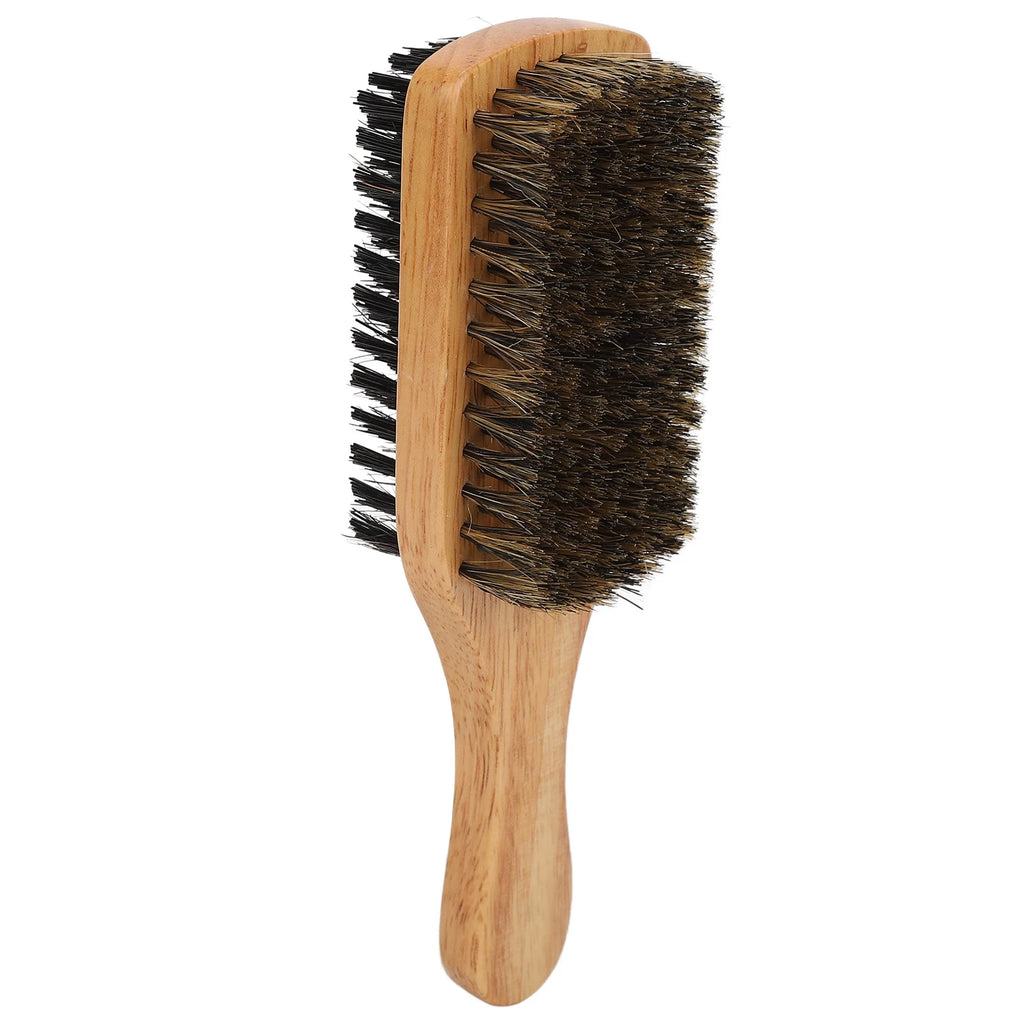 Beard Brush Double Sided Beard Brush Double Sided Beard Brush Imitation Brush with Rubber Wood Handle for Men Qme as pic