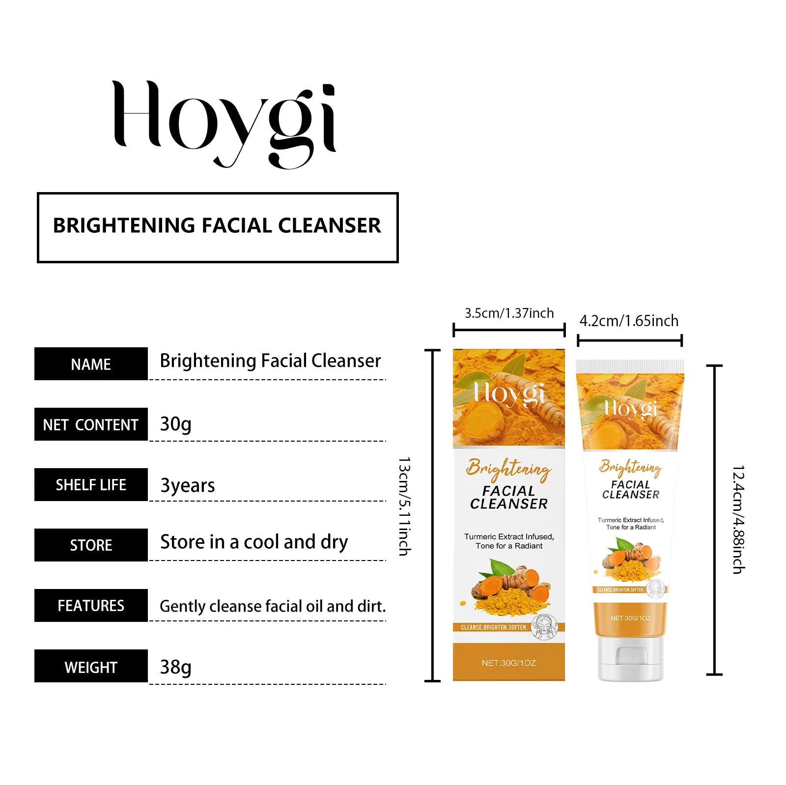 Turmeric Brightening Skincare Set Turmeric Cream & Facial Cleanser Reduces Dullness Moisturizing Soothing Anti-Wrinkle Skin Care Qme Facial Cleanser