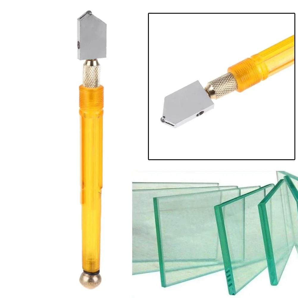 1pc 170mm Glass Cutter Portable Wheel Blade Antislip Handle Wheeled Oiling Glass Cutter For DIY Tile Craft Thick Glass Cutting Qme Default Title