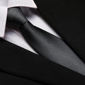 Men's Elegant Thin Solid Necktie Black Zipper Tie Formal Casual Wear Qme RT2