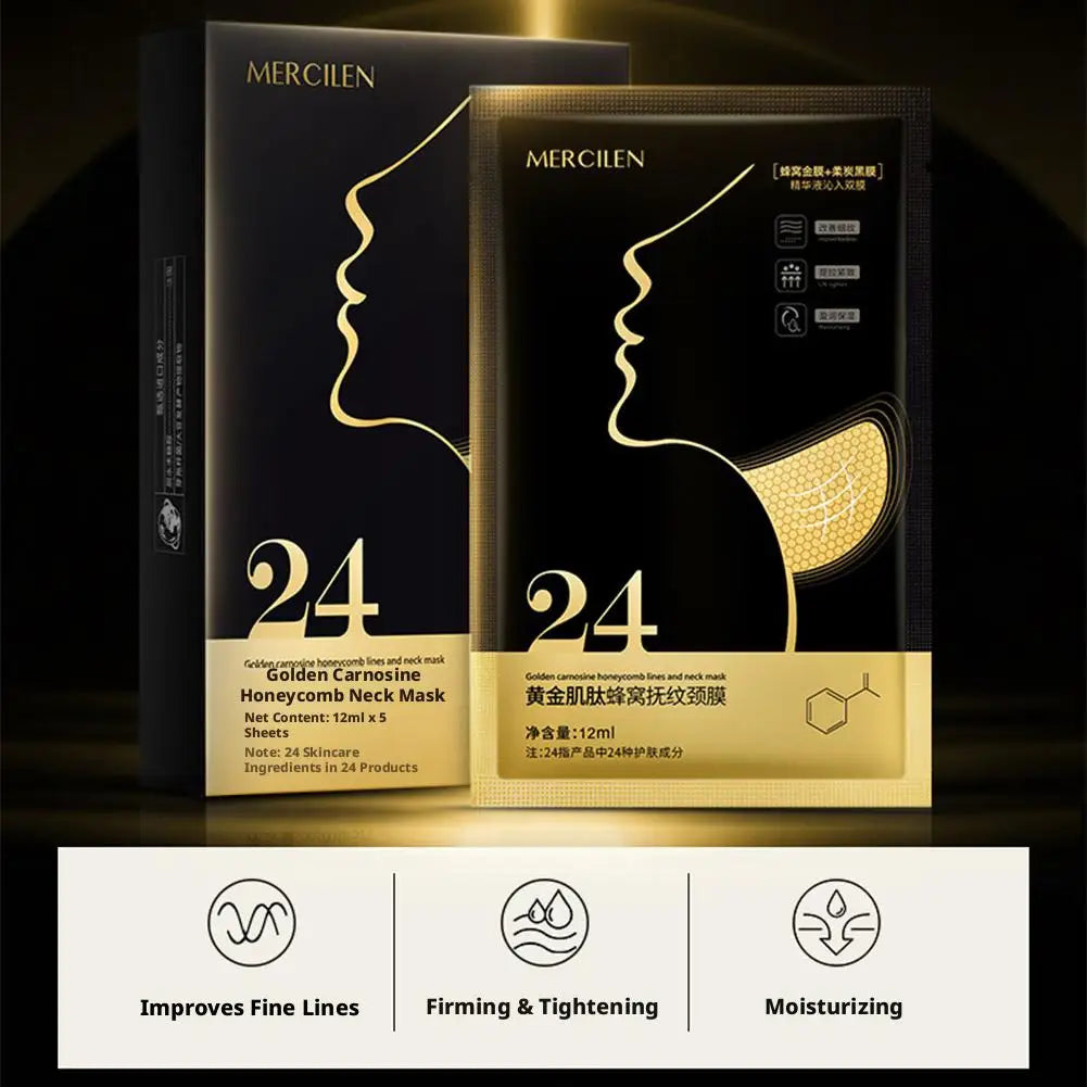 Honeycomb Neck Mask Golden Moisturizing Pads Firming Lifting Qme