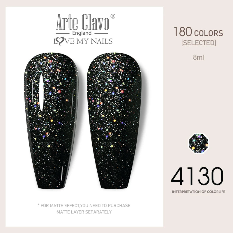Arte Clavo Colorful Glitter Series UV Gel Nail Polish Sequin Soak Off