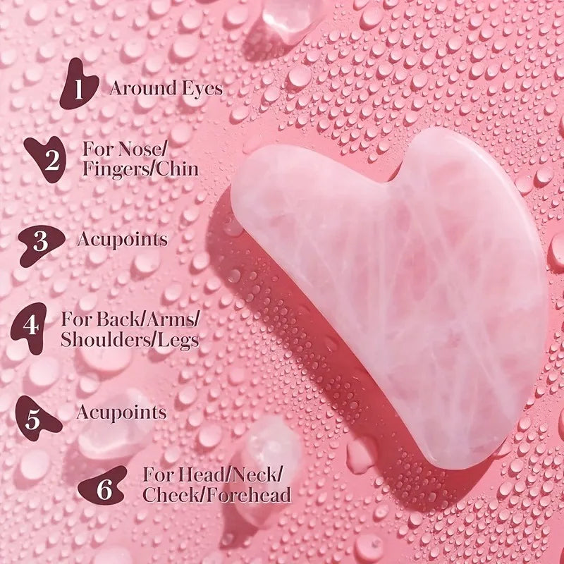 Natural Resin Heart Gua Sha Tool Crystal Stone Facial Massage Scraping Board For Face Lifting Skin Care Spa Massager Qme