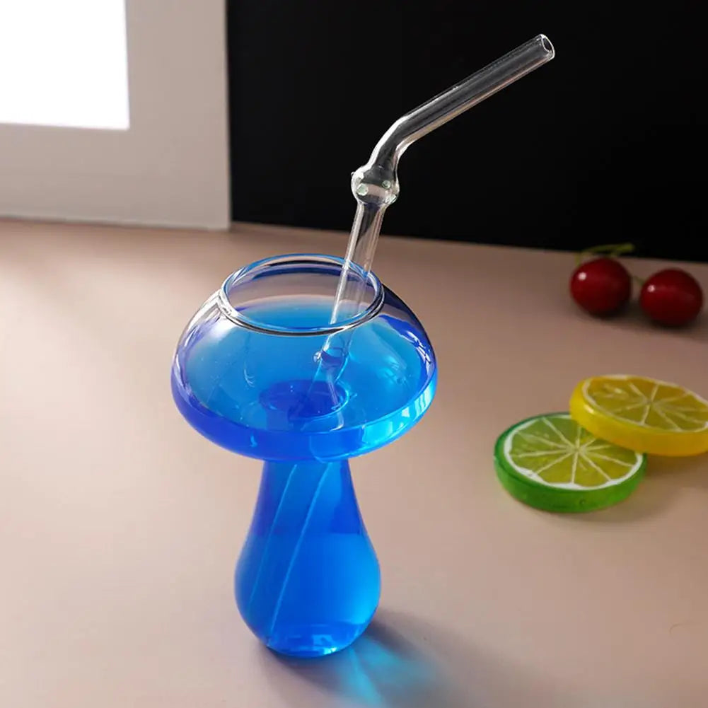 Cocktail Glass Cup Mushroom Shape Drinking Glassware Martini Clear Qme