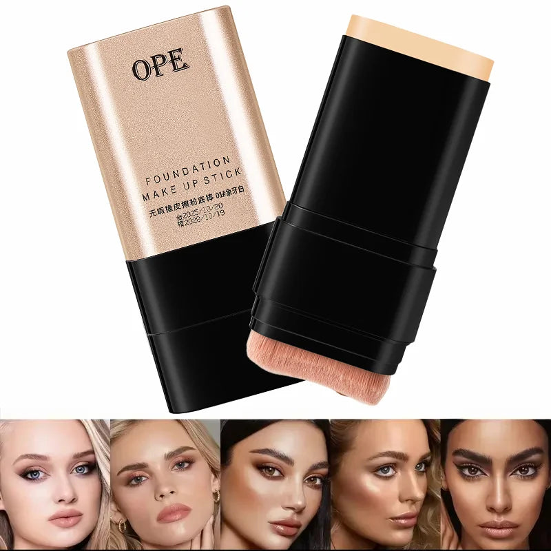 OPE Portable Foundation Stick Dual-ended Brush Hydrating Dewy Finish Qme