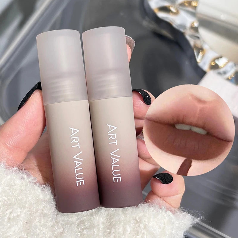 Sexy Long Lasting Velvet Matte Lip Gloss Liquid Lipstick Lip Makeup Women Beauty Red Nonstick Cup Waterproof Lip Gloss Tint Qme