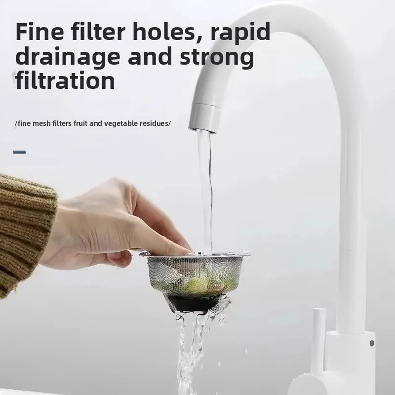 Stainless Steel Kitchen Sink Filter Mesh Strainer Bathroom Floor Drain Hair Catcher Waste Filter Drain Basket Hole Cover Qme