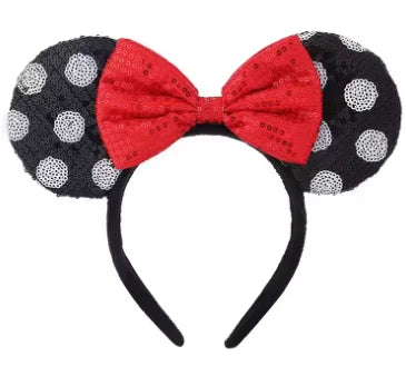 Cartoon Women's Sweet Mickey Mouse Hairband Bow Minnie Mouse Ear Headband Party Birthday Theme Park Wear Girl Hair Accessories Qme Headband 4