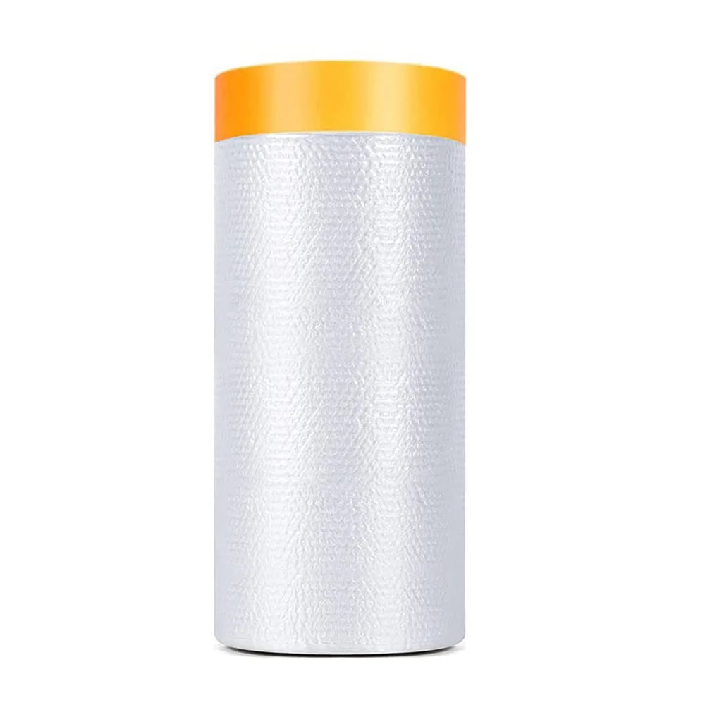 10M Pre-Taped Masking Film Anti Dust Plastic Drop Cloth for Spray Paint Automobile Painting Living Room Furniture Dust-proof Qme 1 Roll 400cmx10M