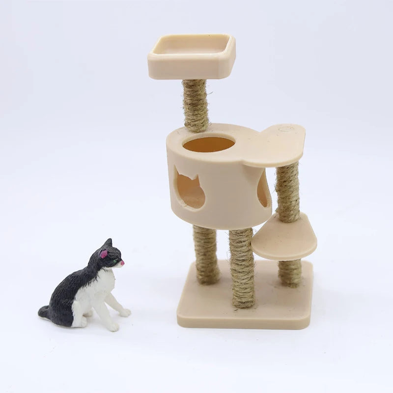 1 12 Dollhouse Simulation Pet Cat Climbing Frame Model Micro Scene Qme Default Title