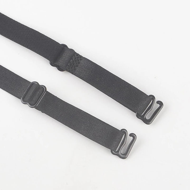 Women Slip Resistant Bra Straps Double Shoulder Elastic Brassiere Qme black one size China Mainland
