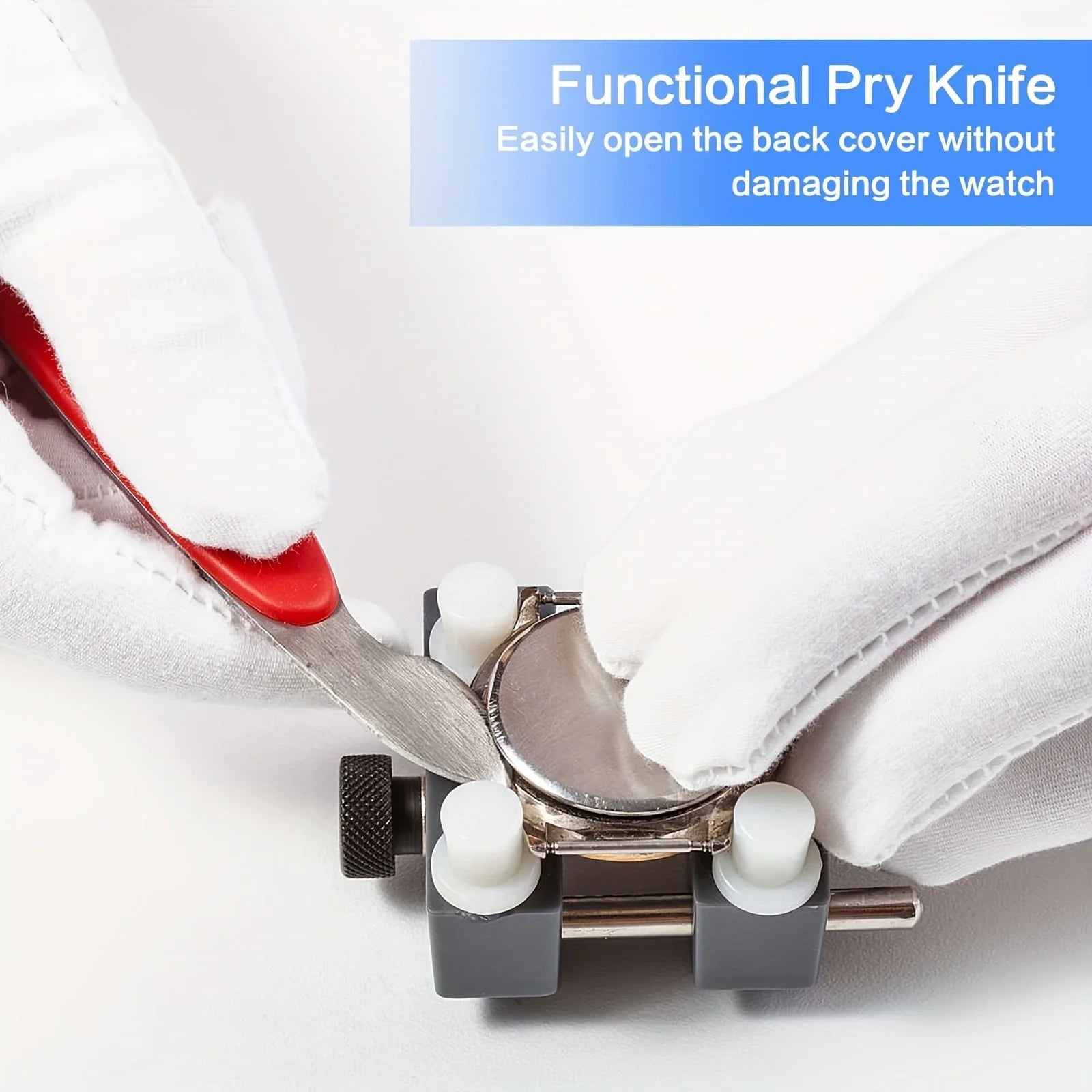 Multi-function Watch Prying Knife Watch Case Opener Stainless Steel Back Cover Remover for Nut Hard Shell Wathes Repair Tool Qme