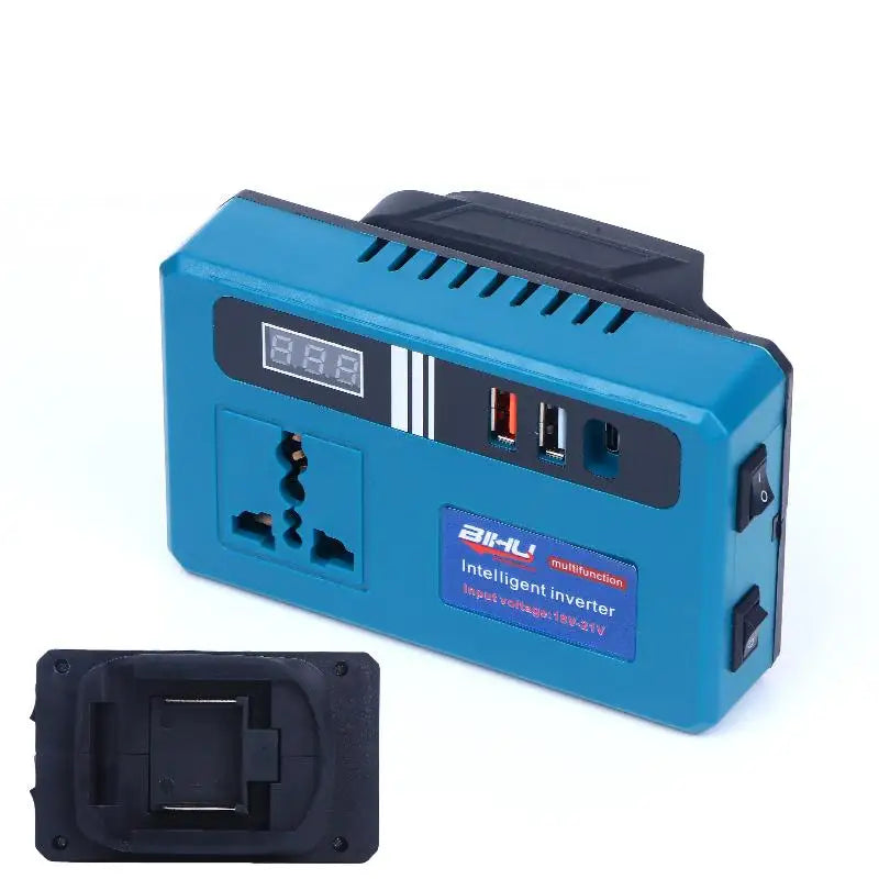LED Mini Intelligent Inverter Power Converter Portable 120W 21V Lithium Battery Inverter With 3 USB Ports Qme
