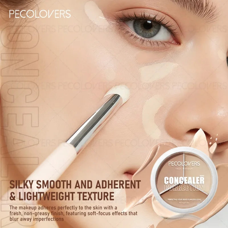 Three-color Facial Concealer Covering Blemishes Spots Waterproof Qme