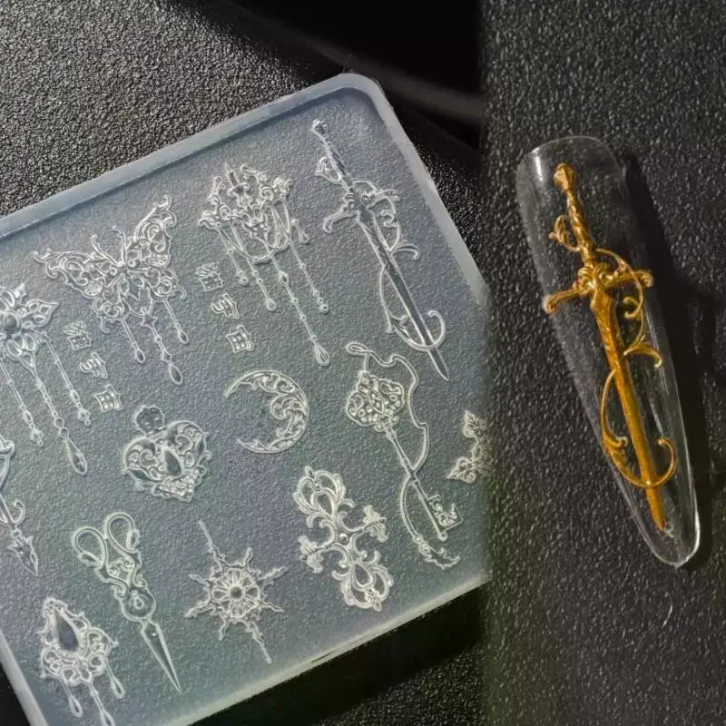 European Retro 3d Relief Silicone Mold Transparent Flowers Bow Tie Qme