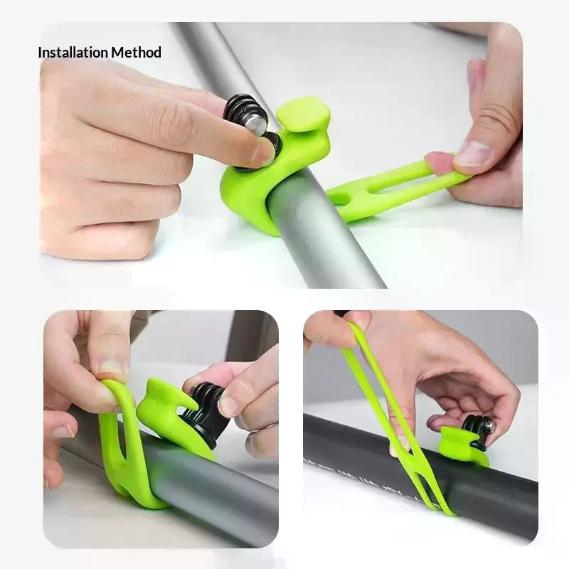 Anti-drop Soft Silicone Action Camera Fixing Strap Elastic Stable Qme