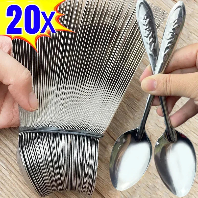Stainless Steel Spoon Long Handle Soup Spoon Dessert Watermelon Scoops Milk Coffee Teaspoon Kitchen Tableware Utensils Wholesale Qme 5PCS