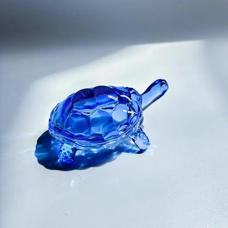 Glass Simulation Small Turtle Ornaments Glass Golden Turtle Home Fish Tank Landscaping Auspicious Decorations Qme A8