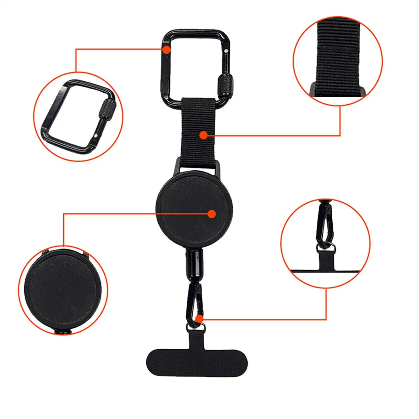 Cellphone Lanyard Strap Smartphone Safety Tether With Belt Clip, Cellphone Lanyard For Travel, Retractable Anti-Theft PhoneHolde Qme