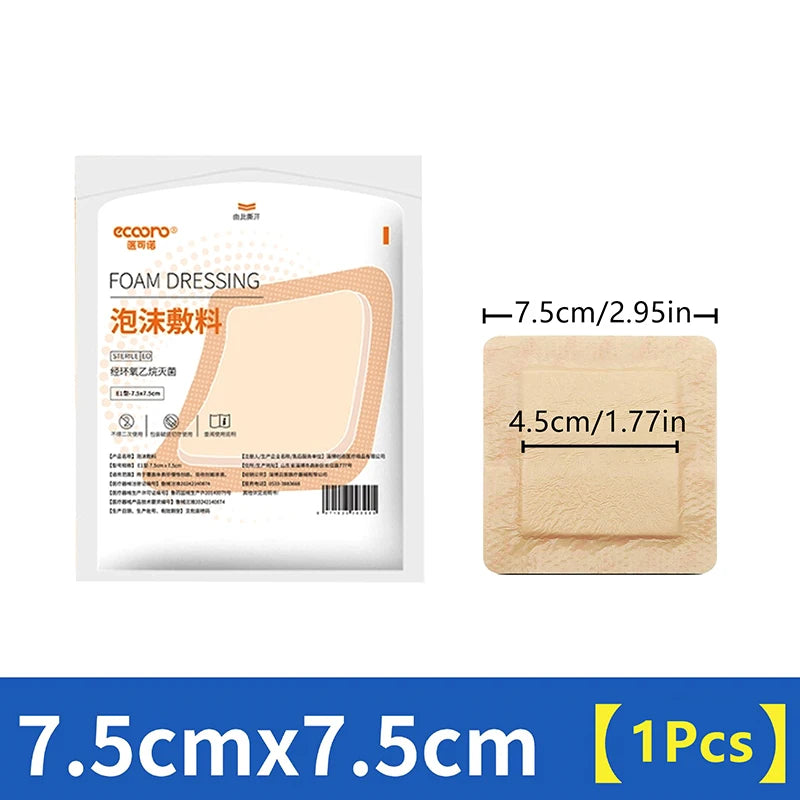 5 Sizes Foam Dressing Border Pressure Ulcer Patch Adhesive Sterilized Qme 7 5cm