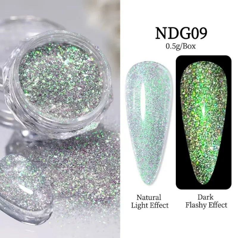 Diamond Nail Powder Supplies Reflective Glitter Sequins Sparkly Flash Qme 02