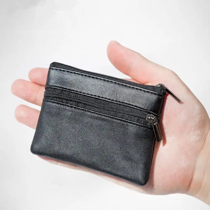 Women Men Coin Purse Small Bag Wallet Change Purses Zipper Money Bags Qme Black