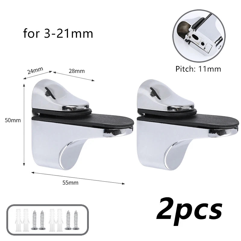 Wall Mount Floating Clip Anti-slip Support Shelves Partition Clamp Qme K839 Silver