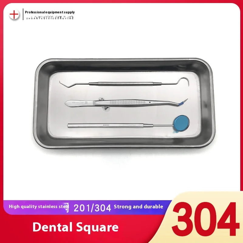 304 Stainless Steel Dental Tray Hospital Oral Instruments Storage Qme