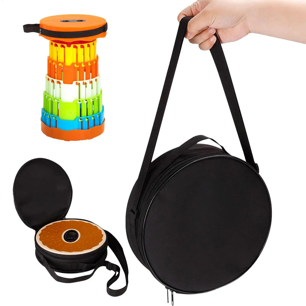 Carry Case for Folding Stool Round Pouch with Shoulder Strap Foldable Stool Bag with Zipper for Sketching Camping Picnic Qme