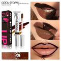 2 in 1 Lip Stain & Lipliner Matte Peel Off Lip Glaze Lipstick Quick Drying Lasting Non Stick Cup Lipliner Red Lip Gloss Makeup Qme 145