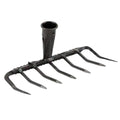 7-Tine Hardened Steel Rake Head Heavy-duty Construction Efficient Qme A Black