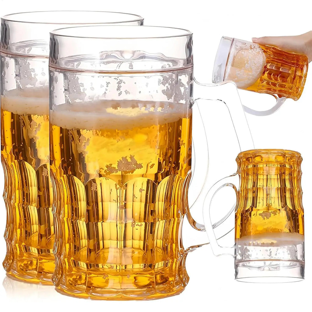 Beer Mug Cup Double Layer Funny Fake Dishwasher Safe Party Fun Prank Qme