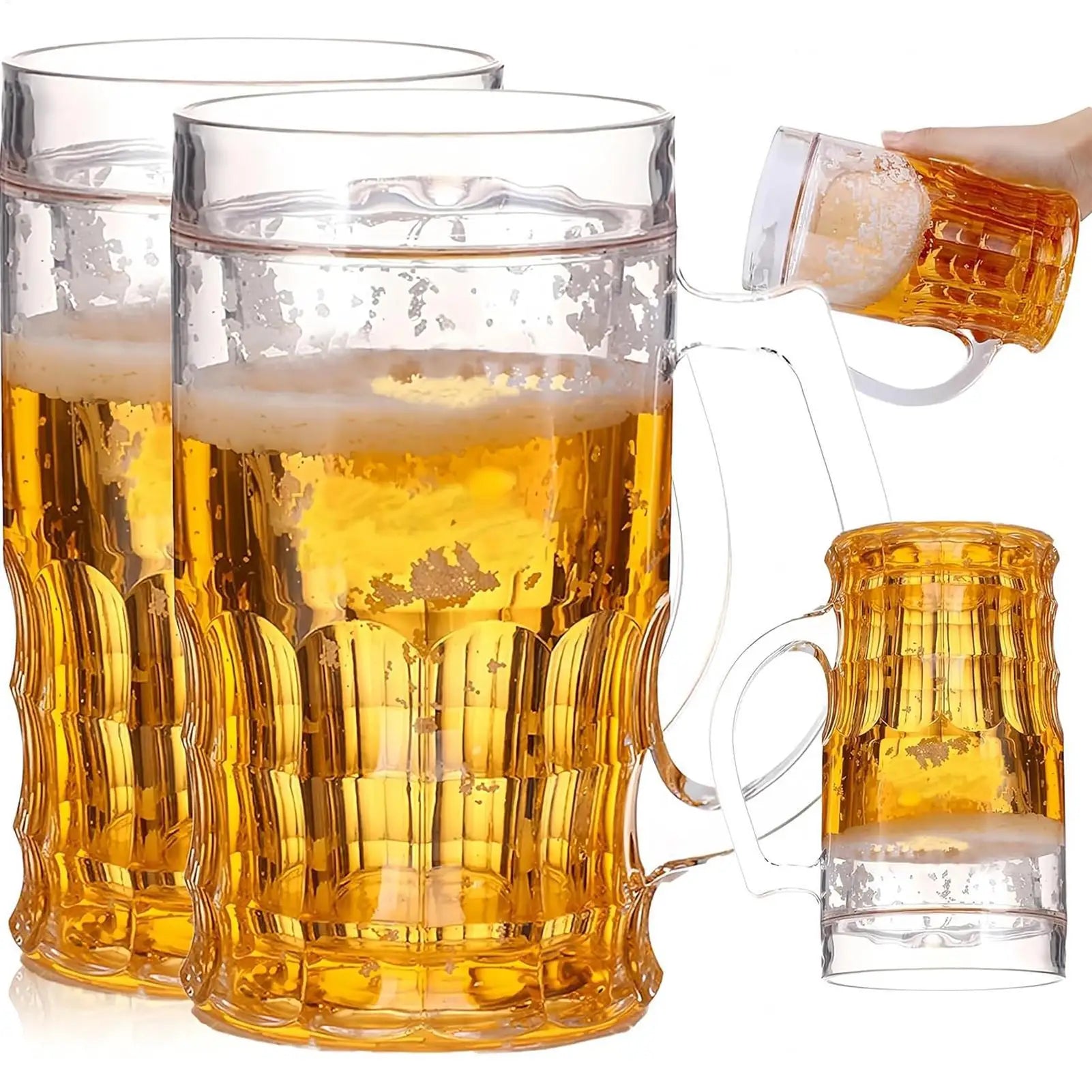Beer Mug Cup Double Layer Funny Fake Dishwasher Safe Party Fun Prank Qme