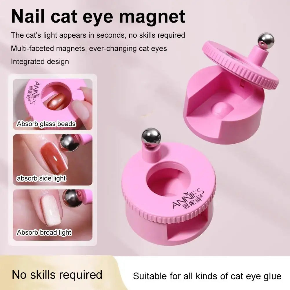 Automatic Cat Eye Magnet Nails Rotating Nail Wide Light Glass Bead Qme