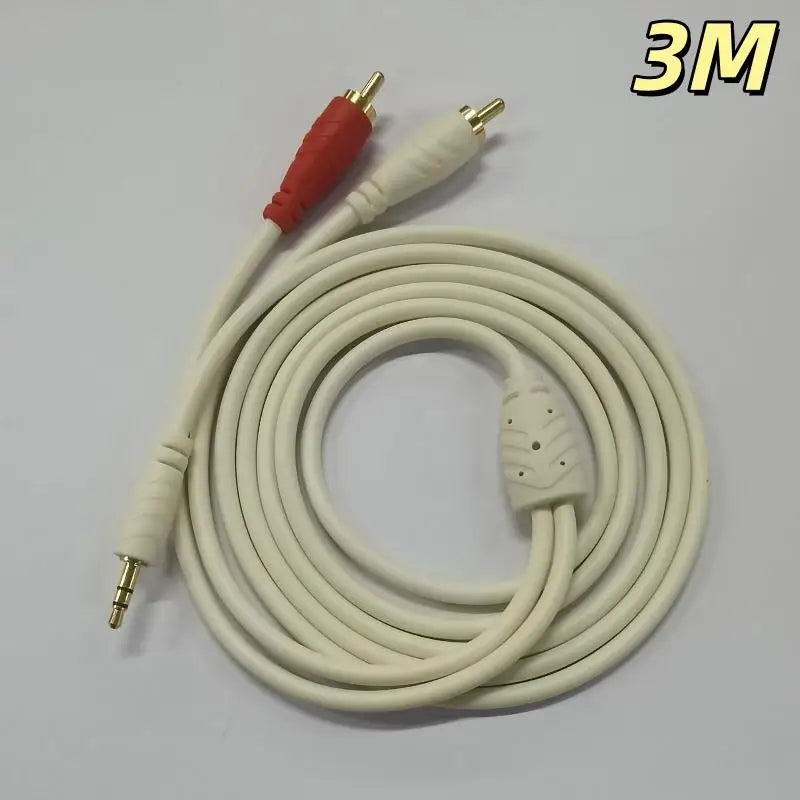 2 RCA Male Audio Cable Gold Plated Wide Compatibility Car Stereo Home Qme 3m
