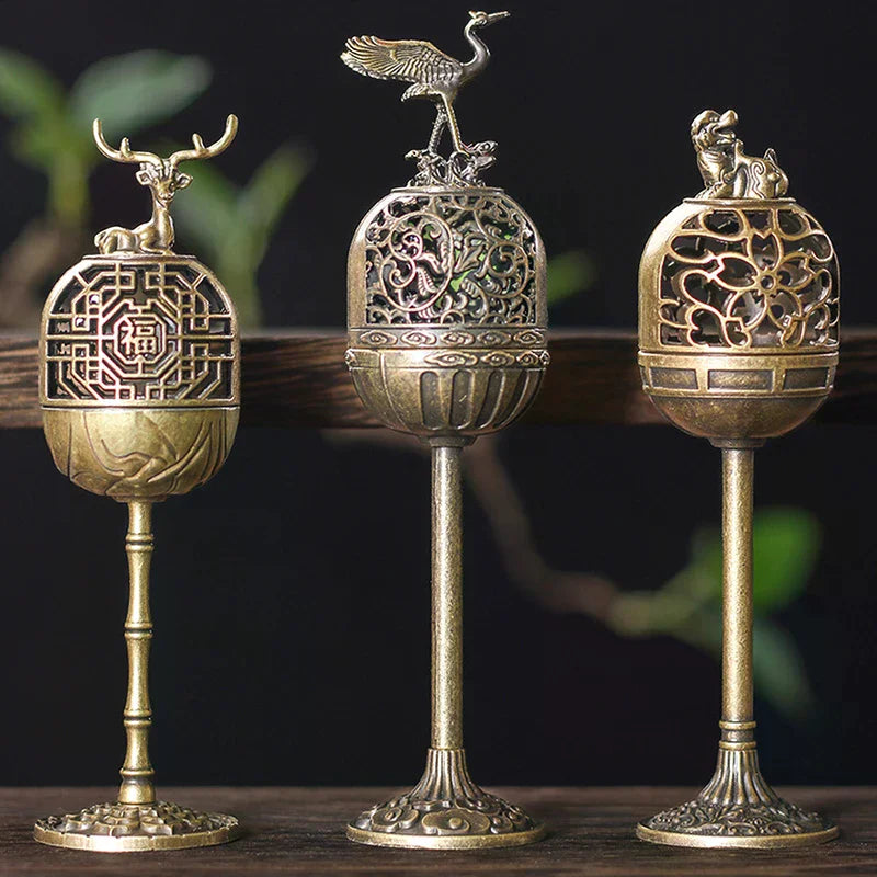 Magpie Hollow Lamp Sandalwood Fragrance Censer Smoking Backflow Incense Holder Tea House Ornaments Study Room Home Decor Qme