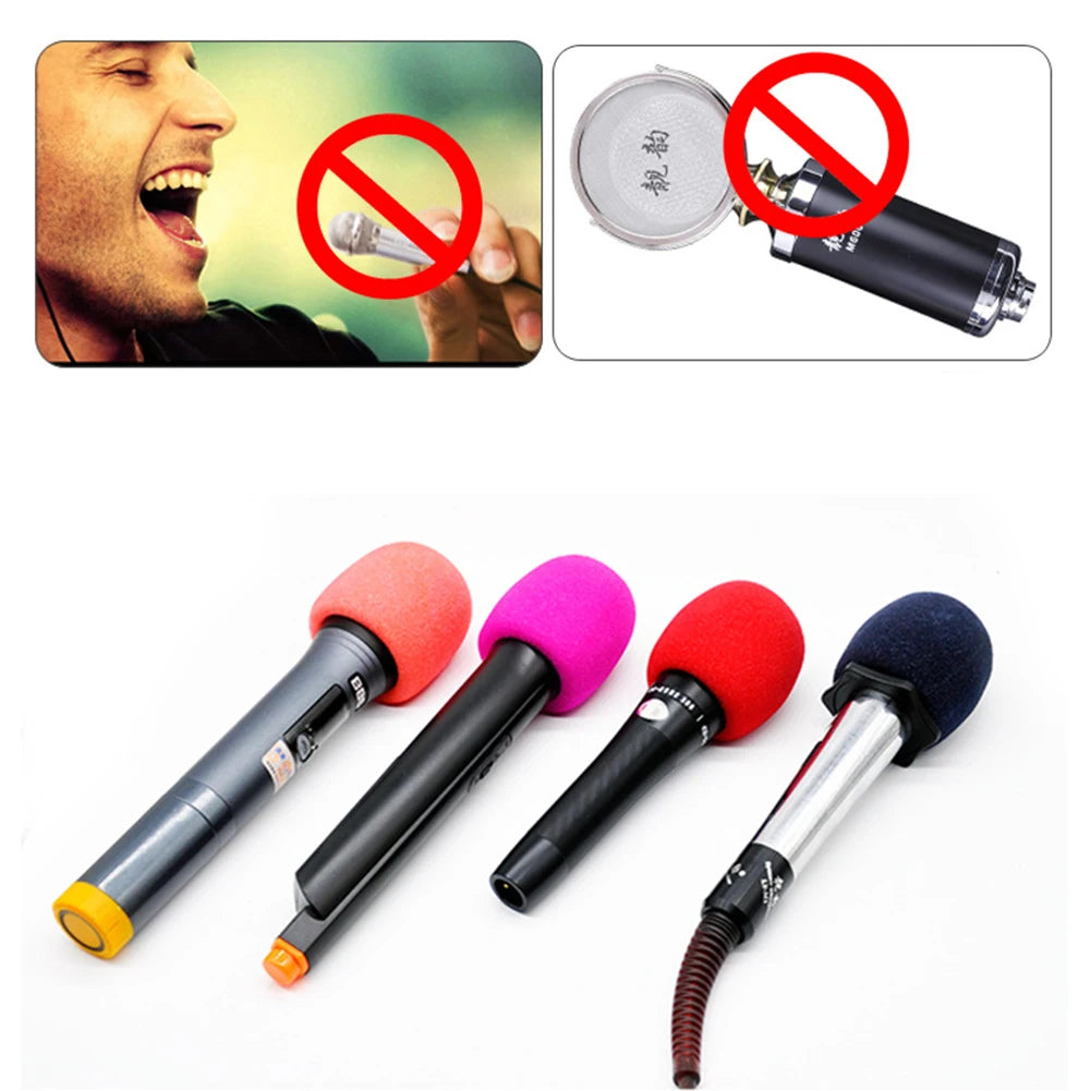 10pcs Microphone Foam Mic Sponge Ball Shape Cover Windscreen Protective Shield Qme