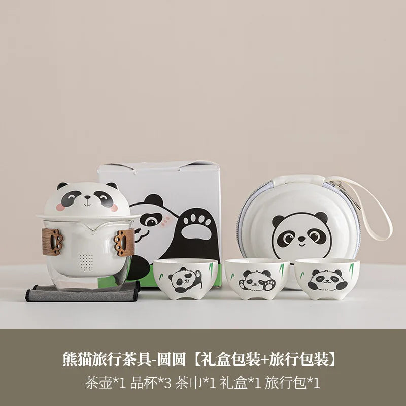 Panda Outdoor Camping Travel Tea Qme Clear Seven-piece Set