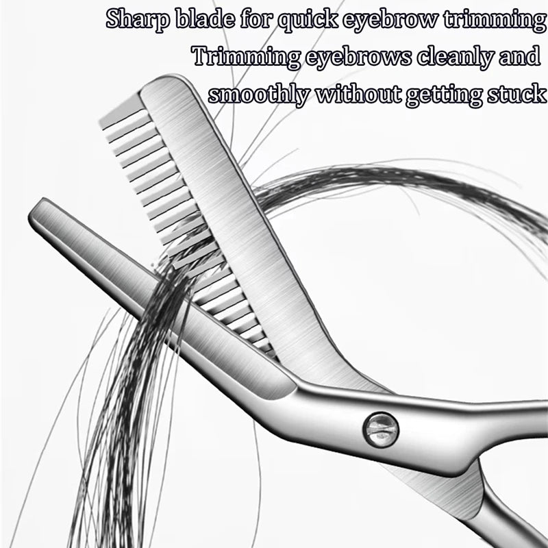 1Pc Stainless Steel Eyebrow Trimmer Scissors Precision Grooming Tool for Men & Women Effortless Knife Hair Removal Shaver Tool Qme