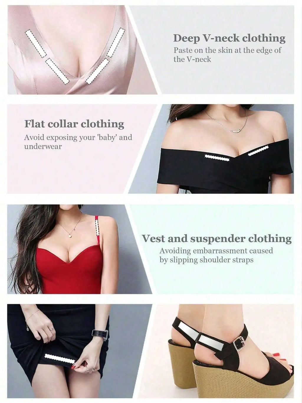 Shirt Anti Light Strip Collar Shoulder Strap Invisible Leak Proof Qme