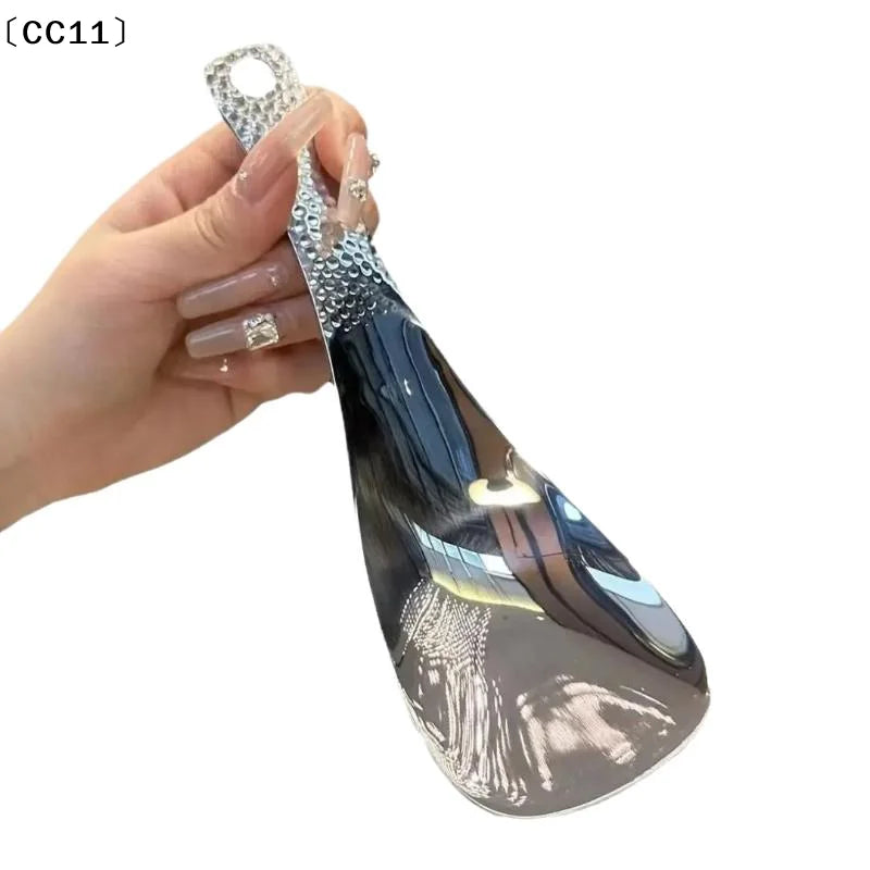 Stainless Steel Rice Spoon Square Hammer-patterned Serving Non-stick Qme