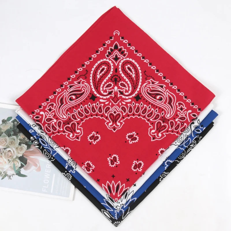 70 Unisex Women 100 Cotton Black Hip-hop Paisley Large Bandana Scarf Qme