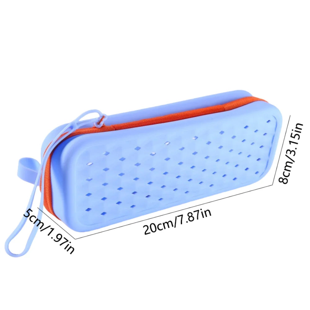 Portable Silicone Swim Goggle Case Waterproof Breathable Swimming Goggles Protection Box with Drain Hole with Carabiners Qme