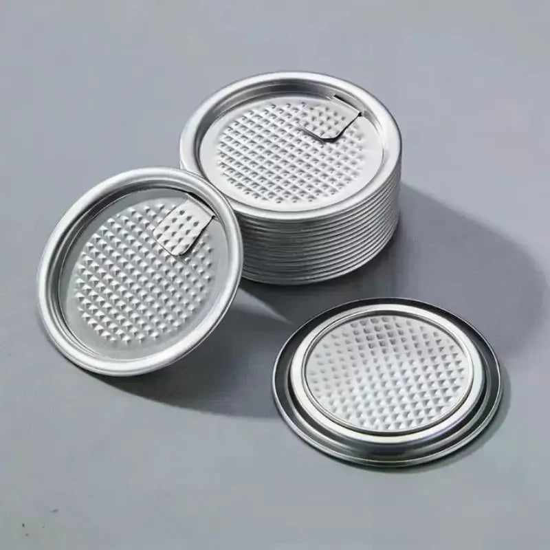 50pcs 200#50MM 202#52MM Aluminum Pull Ring Lid Foil Top Lid Soda Drink Beer Cola Lids Food Can Cover Easy Open Tear Packaging Qme