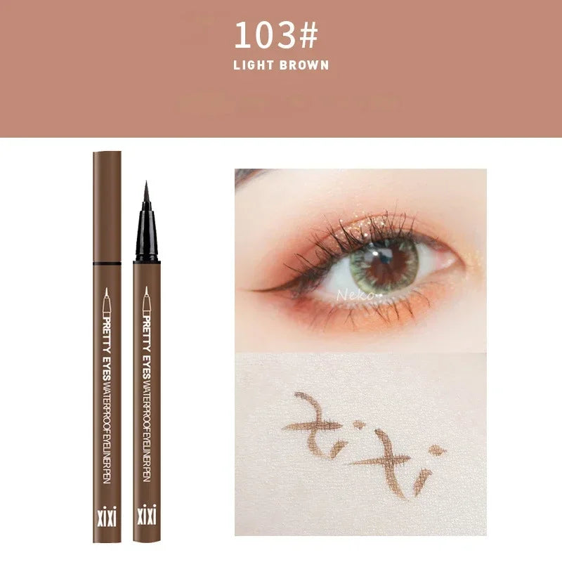 Waterproof Eyeliner Pencils Professional Fast Dry Smooth Eyes Brown Black Color Pigments Liquid Eye Liner Pen Make Up Tools Qme 103